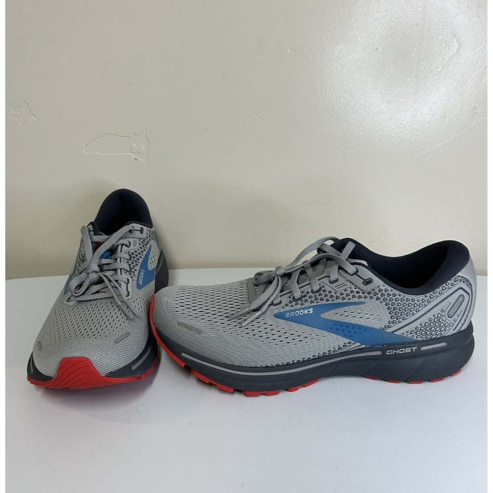 NEW Brooks Ghost 14 Running Shoe Gray/ Blue/ Red Men's 9.5 D